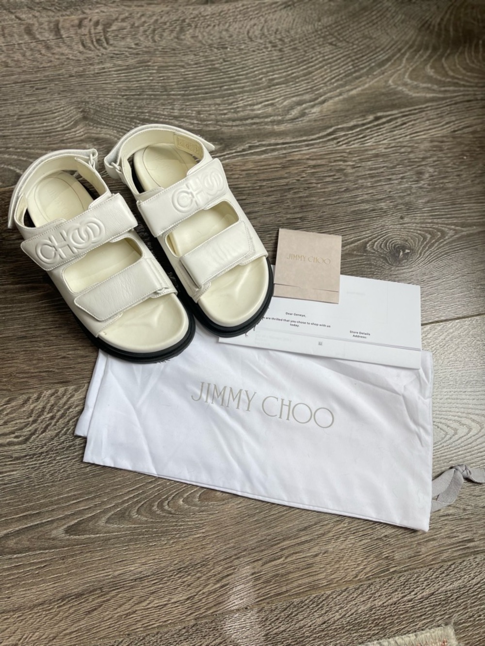 Like New JIMMY CHOO Double-Strap Sandals (Size 5.5)